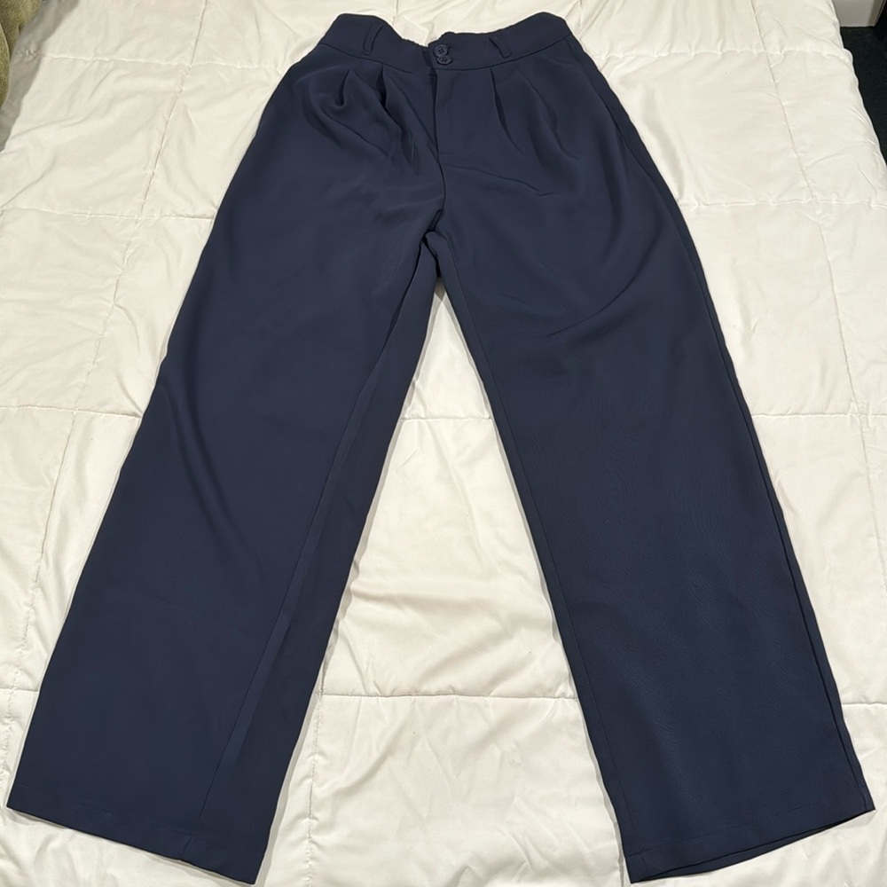 Business casual dress pants Navy blue lightly used stretchy comfortable material
